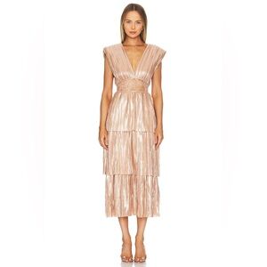 Sabrina Musayev Davina Dress in Rose Gold as sold on REVOLVE